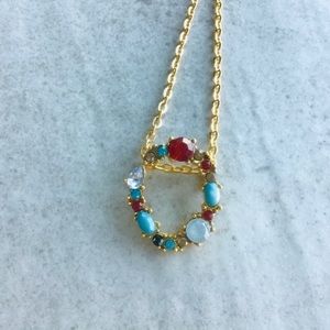 ❤️New Necklace Colorful Crystals Geometric Round